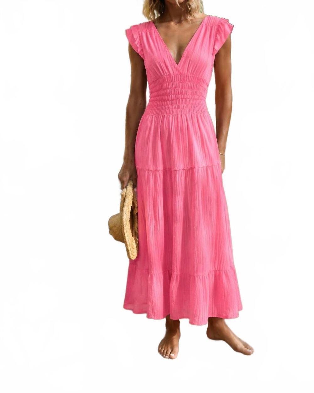 NEW FELICITE smocked gauze dress in pink